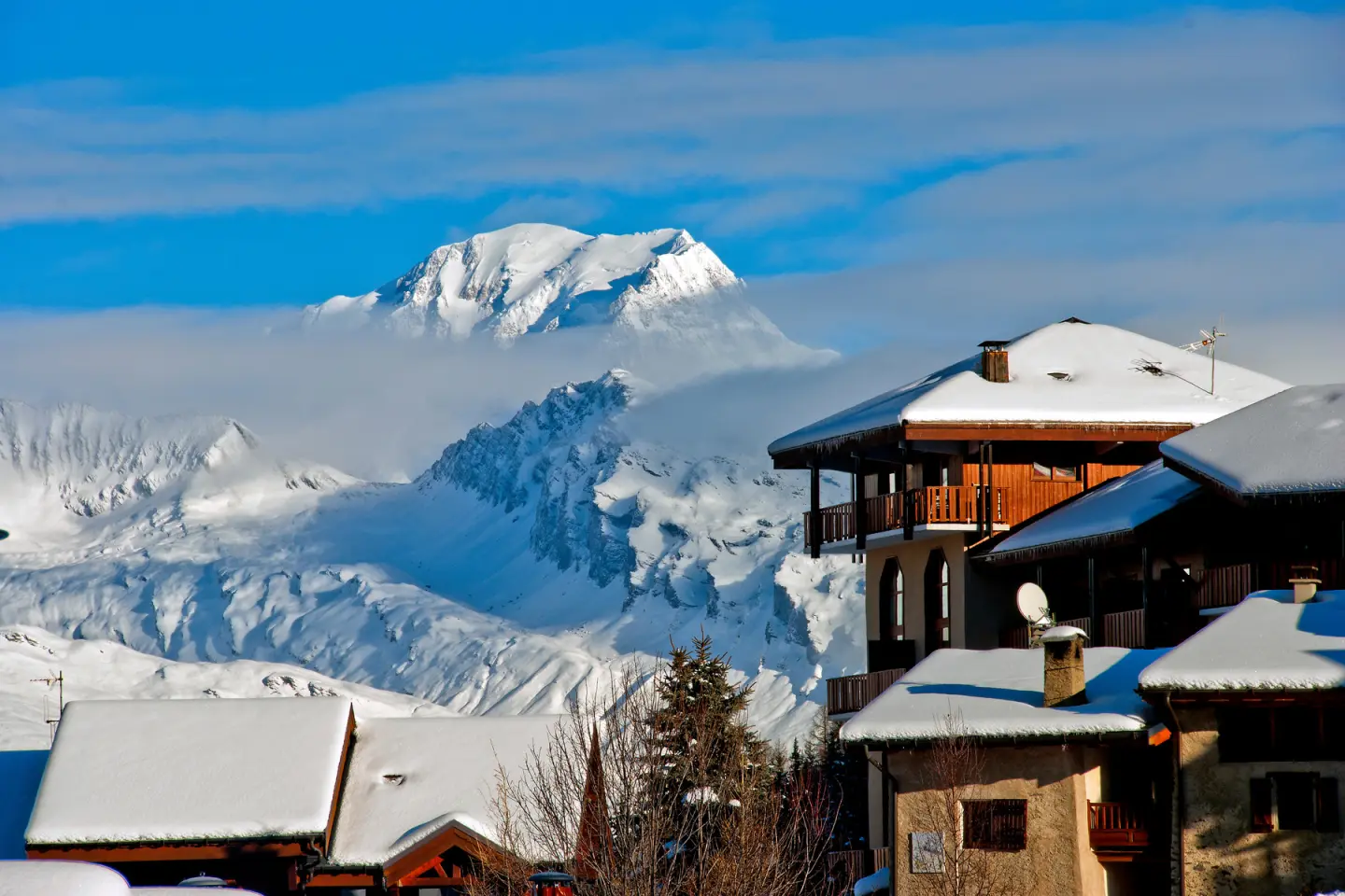 vue sur le mont blanc depuis vallandry