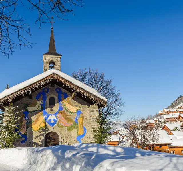 la chapelle de Mussillon, Notre Dame des Neiges dans le village de Méribel